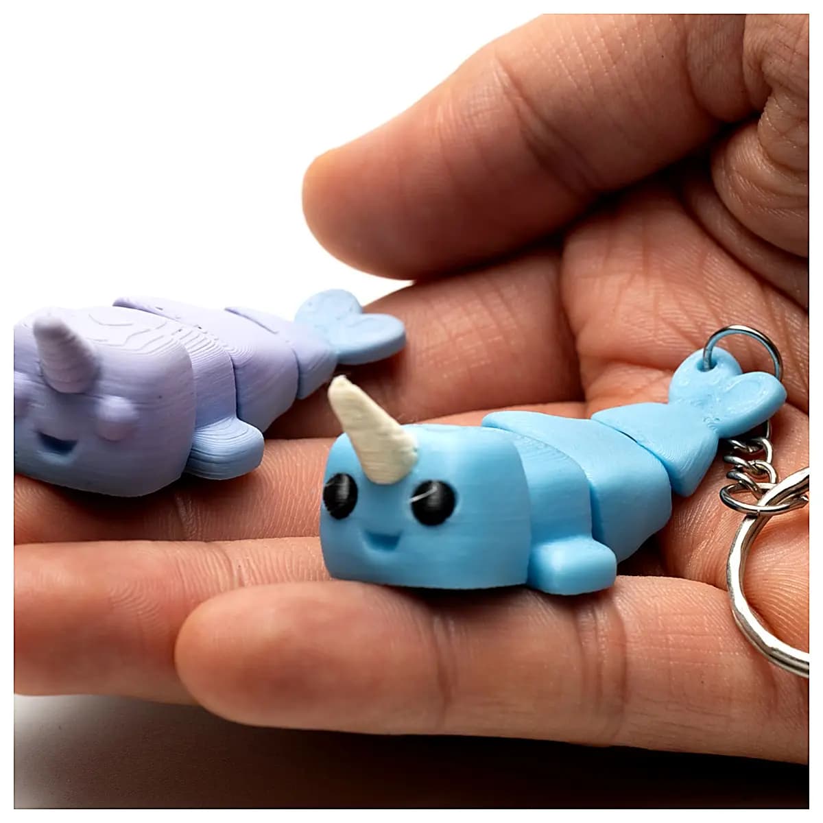 Mini Whale Toy Articulated Joints Keychain Charm Kids Birthday Gift Cute Animal Accessory Baby Play Set