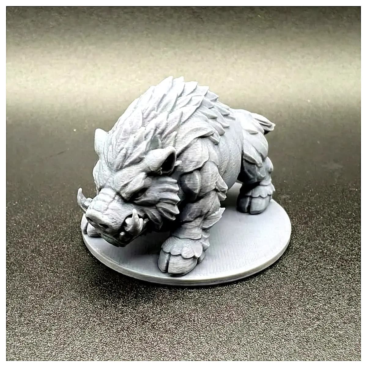 Ferocious Boar Model Miniature Desktop Landscape Animal Figurine Removable Base Hunting Scene Decoration Realistic Details
