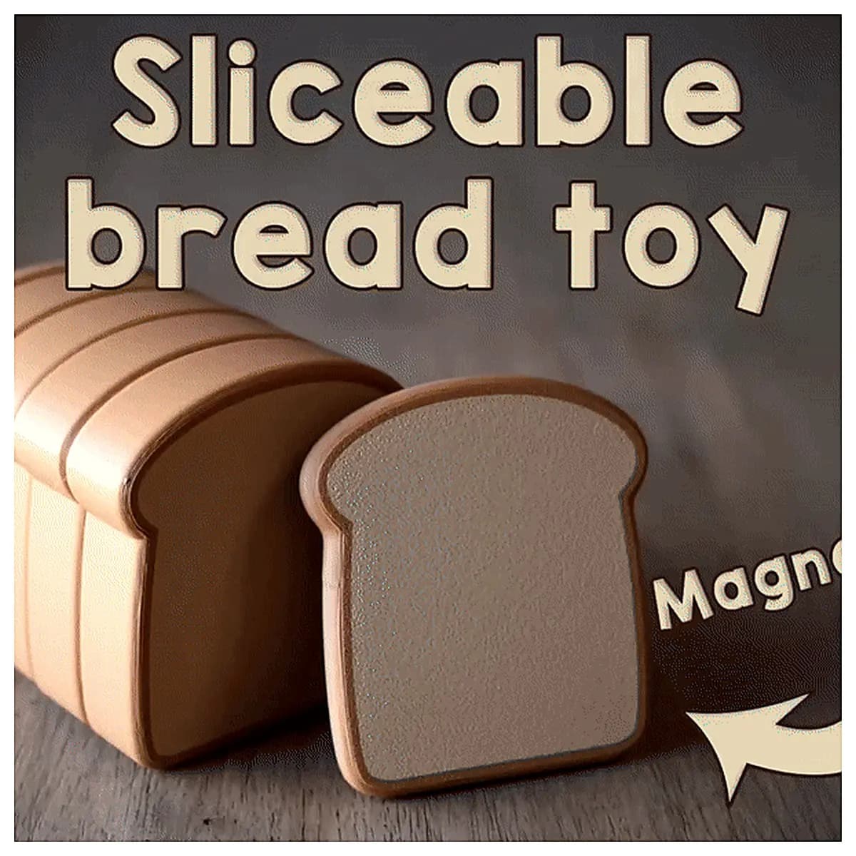 Sliceable Magnetic Bread Magnetic Bread Slices Magnetic Food Magnetic Ingredients Magnetic Cutting Bread Magnetic Breakfast Magnetic Snacks