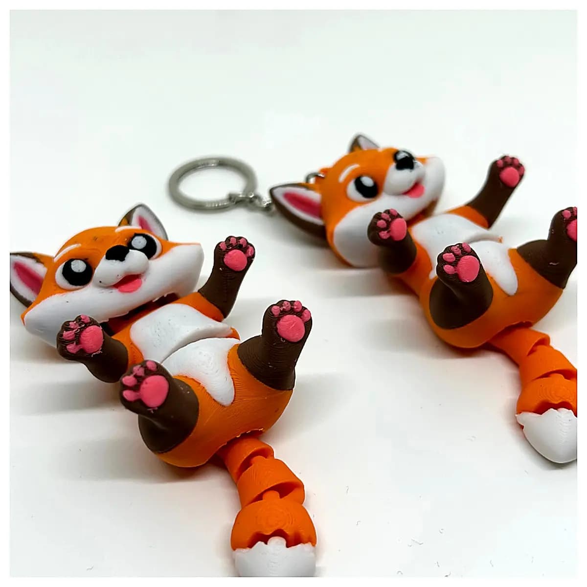 Animatronic Fox Keychain 3 Styles Toy Animal Charm Fox Figurine Pet Decoration Fox Accessories Fox Gift