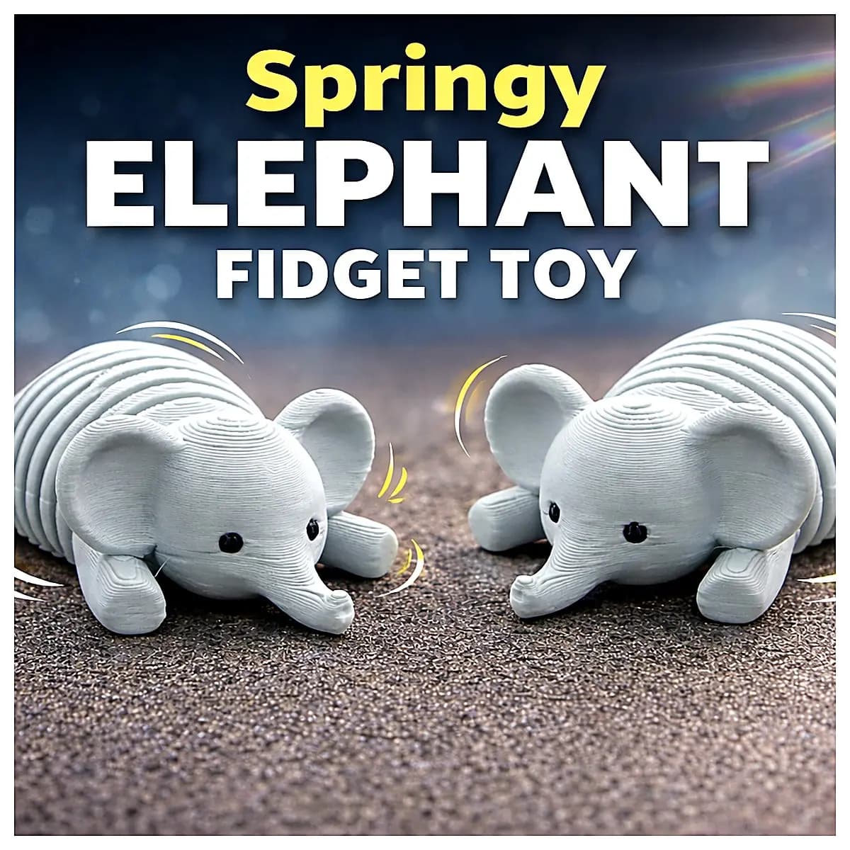 Spring Elephant Toy Movable Stress Relief Fun Kids Calming Plush Baby Play Figure Multi Function Activity Toy Child Gift