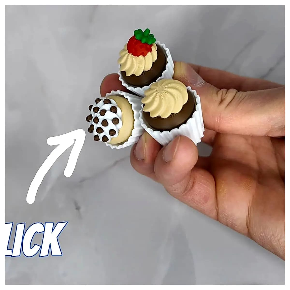 Cupcake Clicker Toy Stress Relief Gadget Anxiety Buster Mood Outlet Fun Puzzle Toy Desk Decoration