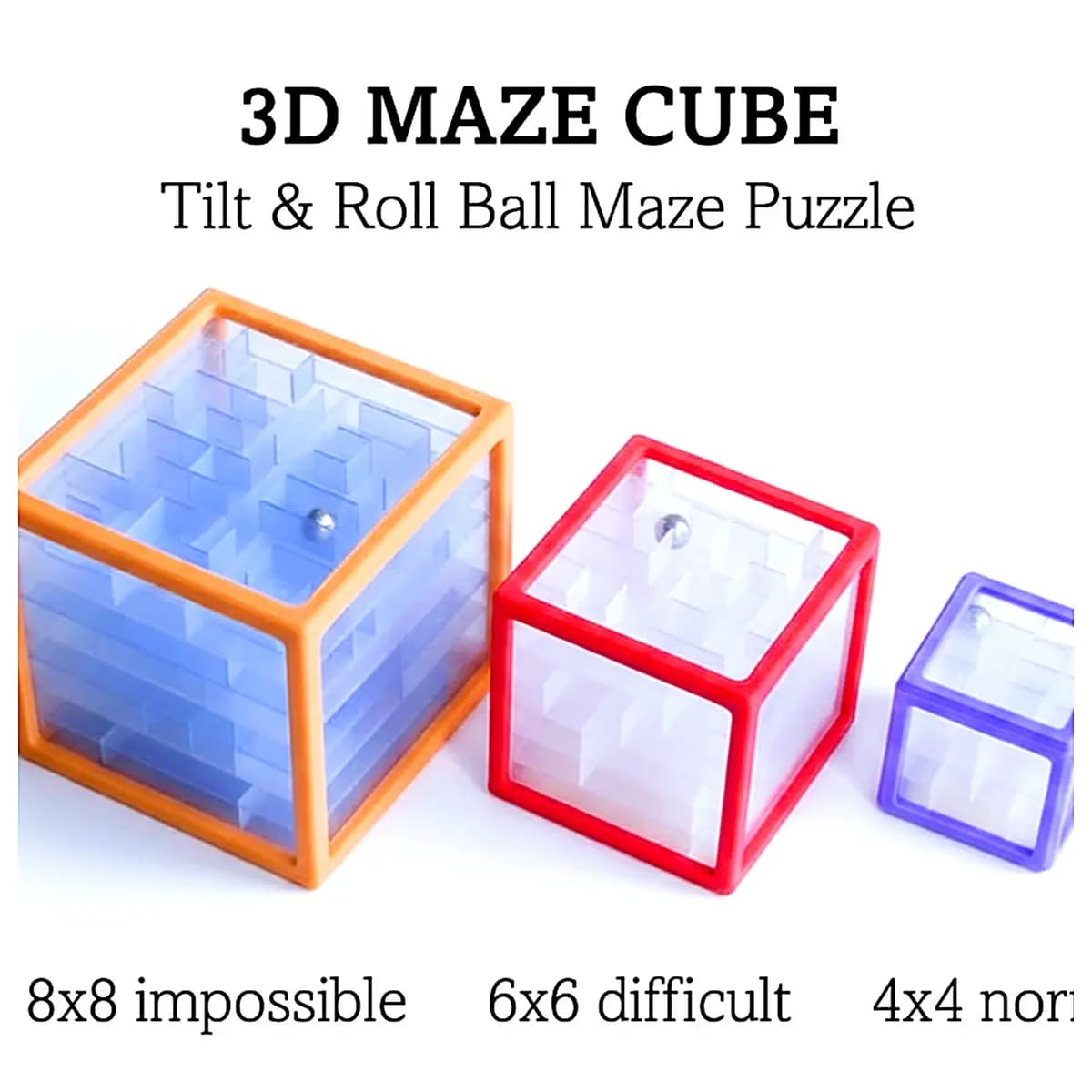 3D Maze Cube Transparent Puzzle Brain Teaser Toy Challenge Game Fun Toy Kids Education Assembly Toys