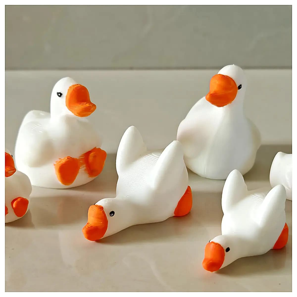 Mini Cute Big White Duck Micro Cartoon Animal Toy Accessories Decoration Pet Accessory Desktop Figurine Fun Toy