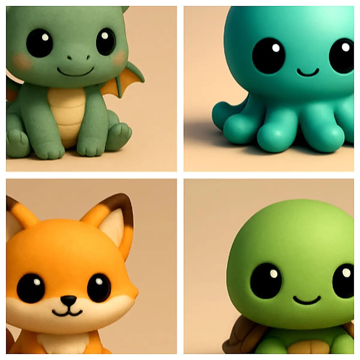 Cute Animal Figurine Desktop Decoration Pet Model Plush Toy Gift Creative Home Decor