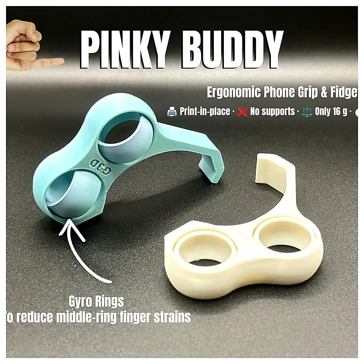 Ergonomic Phone Grip Holder Stress Relief Toy Phone Stand Accessory Finger Grip Mobile Holder Phone Support Stress Ball