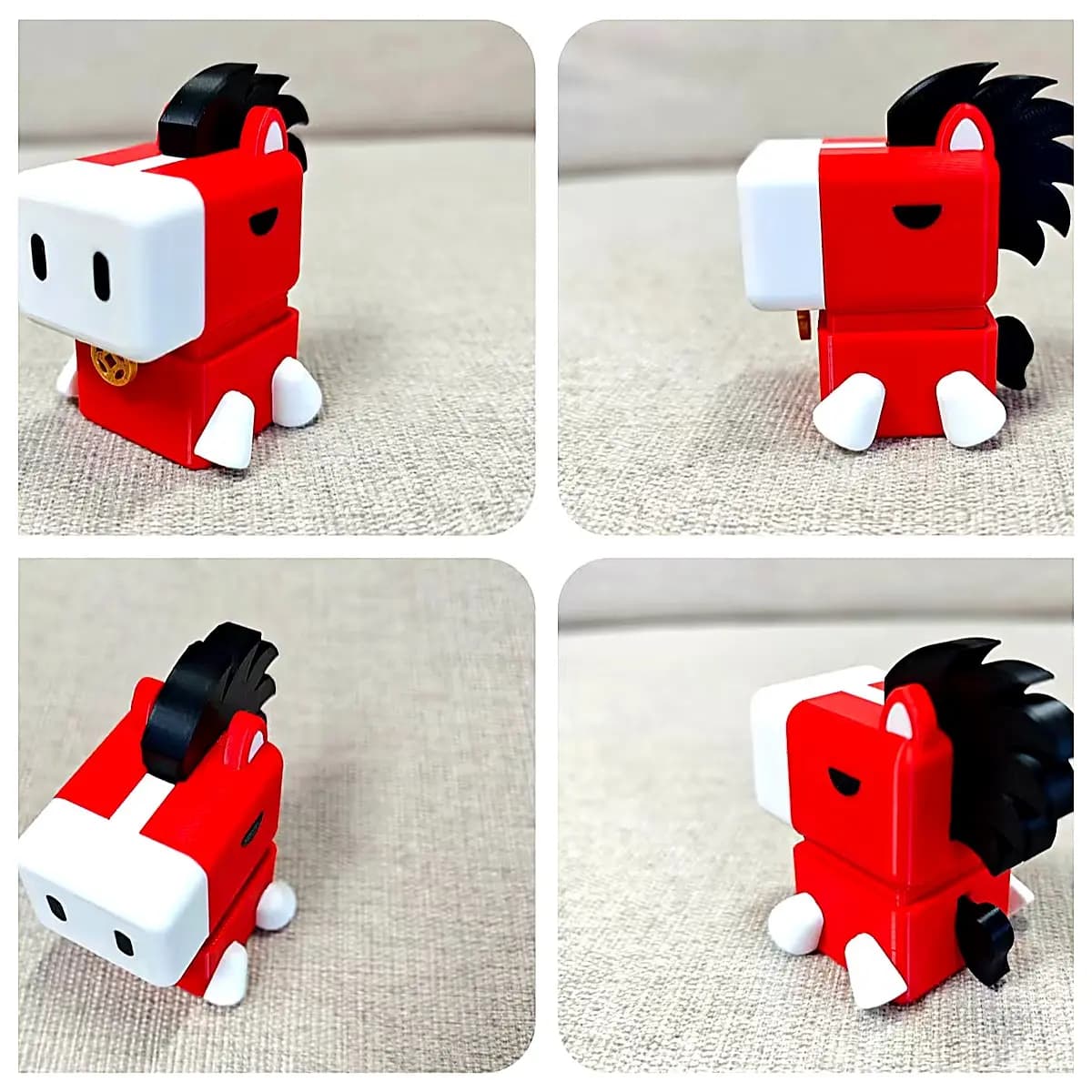 Crimson Flame Miniature Horse Figurine Year of the Horse Press Link Toy Kids Birthday Gift Horse Model Cute Decoration Holiday Gift Horse Accessories