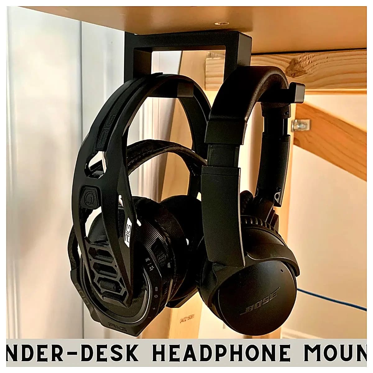 Desktop Headphone Stand Shelf Mount Audio Speaker Stand Earphone Holder Desk Organizer Headphones Storage Solution
