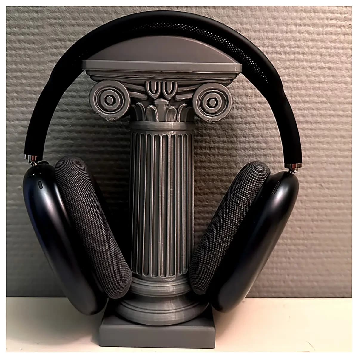Ionic Headphone Holder Column Style Music Player Desktop Organizer Greek Design Phone Stand Accessory
