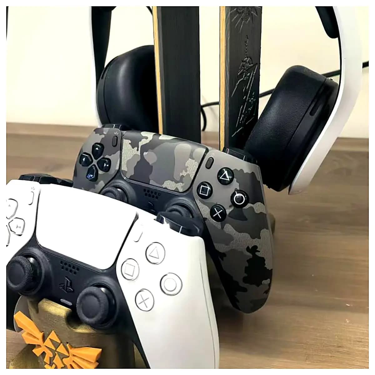 PS5 Controller Headset Stand Gaming Organizer Desktop Shelf Multi Function Holder Accessory Support Stable Game Storage