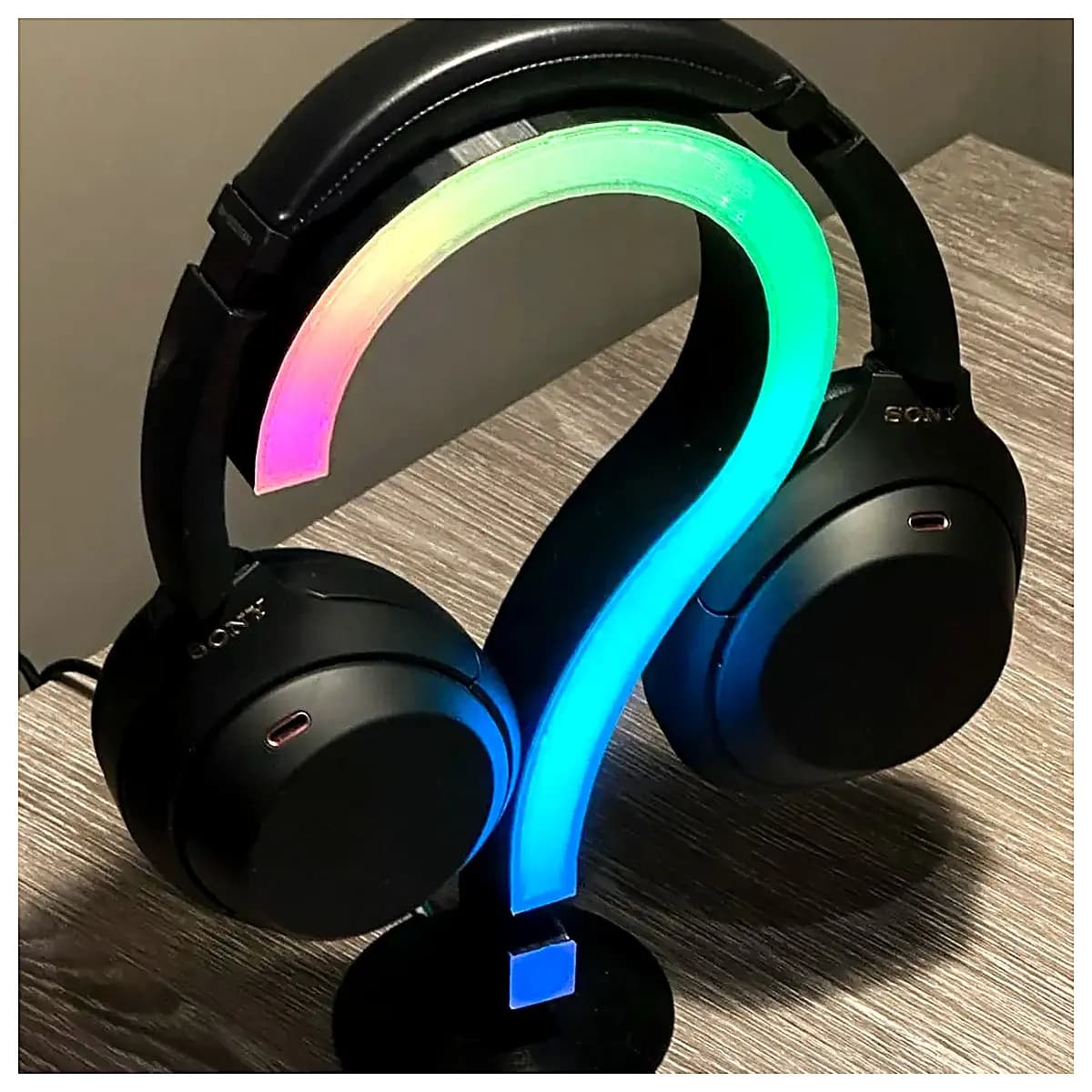 RGB Headphone Stand Phone Stand Desktop Holder Stabilizer Support Question Mark RGB