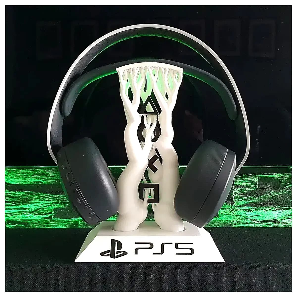 PS5 Headset Stand Game Console Holder Accessory Desktop Organizer Storage Shelf Compatible with PS5 Gaming Stand
