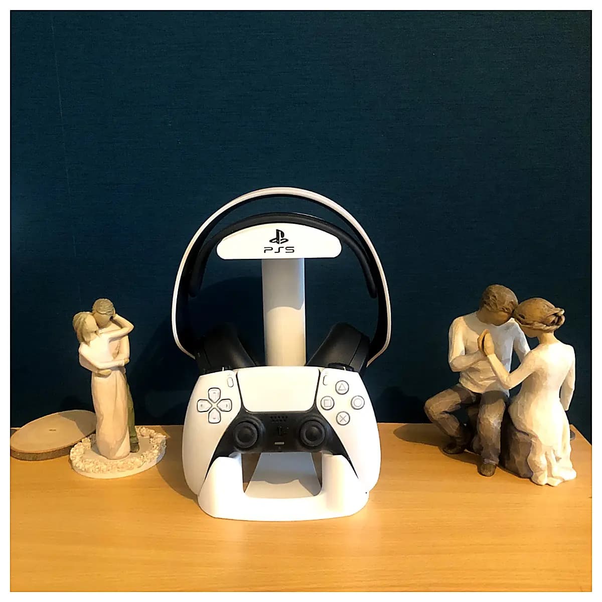 PS5 Console Stand Holder Desktop Shelf Headphone Stand Controller Stand Gaming Accessories Compatible with PS5 Console Storage Organizer