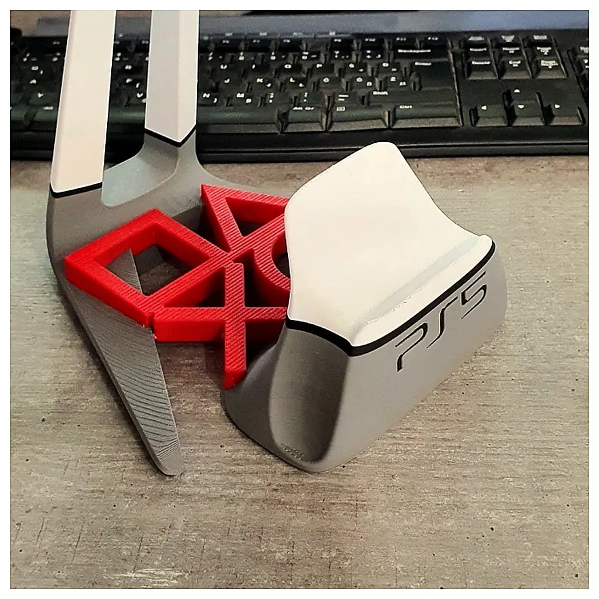 PS5 Headset Stand Controller Holder Phone Stand Gaming Accessories Compatible with PS5 Desktop Organizer Game Peripheral