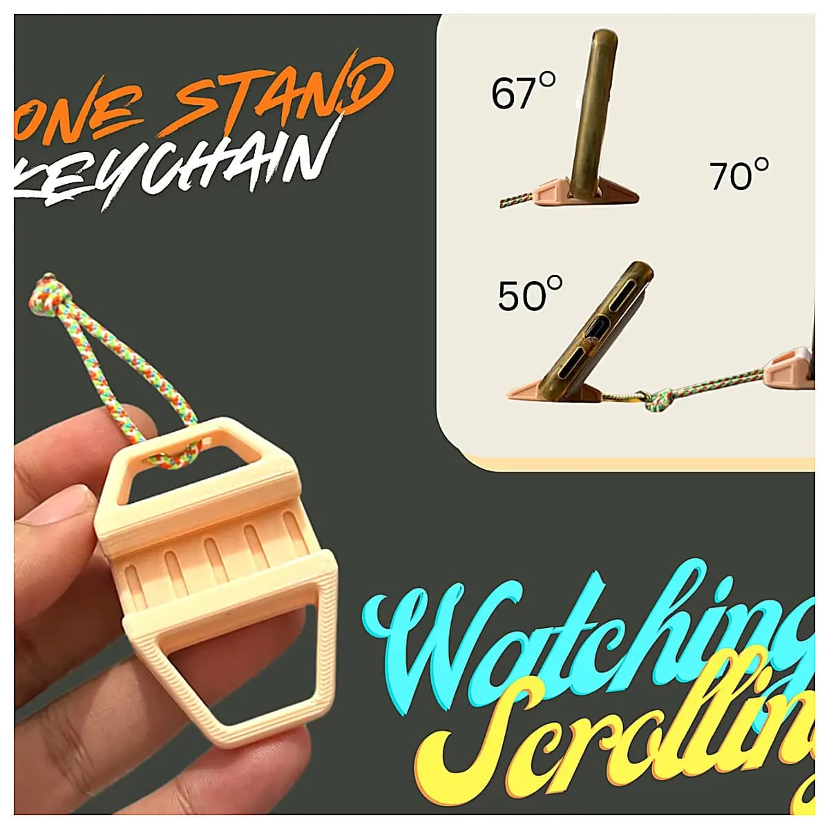 Phone Stand Keychain Rugged Phone Holder Accessory Mobile Phone Holder Clip Bracket Mount Holder Case Decoration