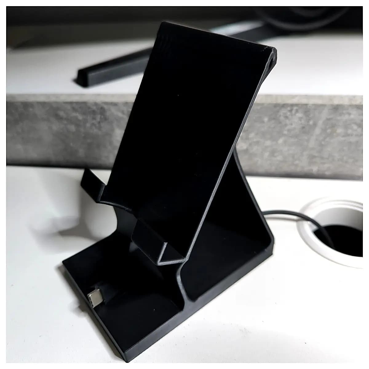 Phone Stand with Charging Cable Slot Phone Stand Holder Adjustable Desktop Mount Accessory Support Mobile Phone Stand