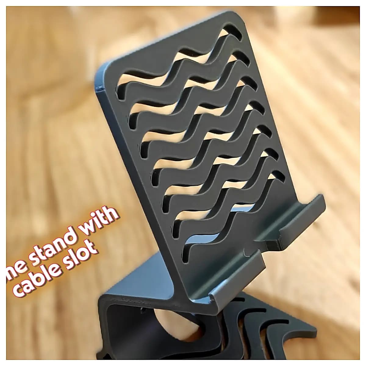 Phone Holder with Cable Slot Mobile Phone Stand Adjustable Mount Accessory for Car Desktop Phone Holder Parts