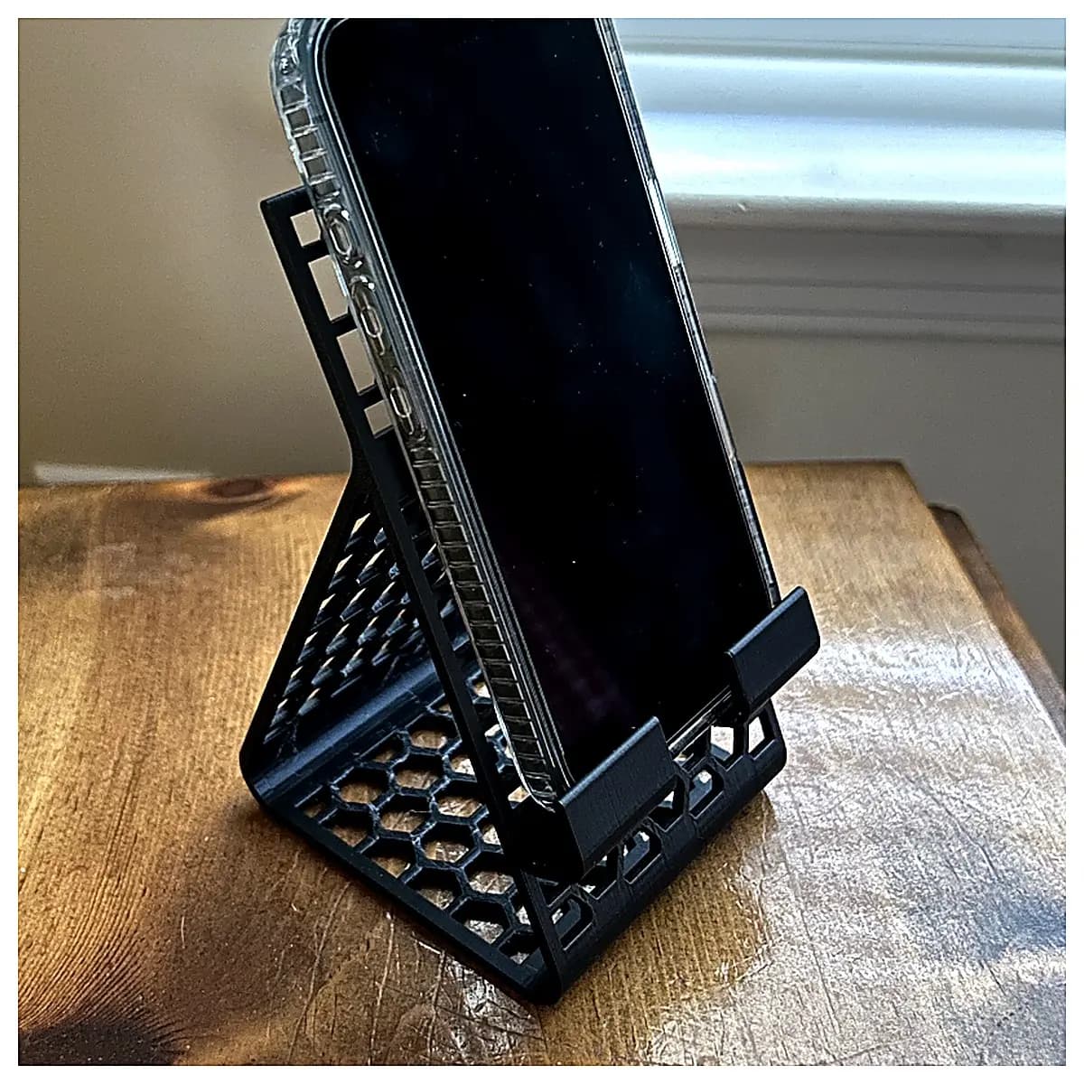 Phone Stand Desk Mount Hexagon Pattern Phone Holder Accessory Mobile Stand Support Device