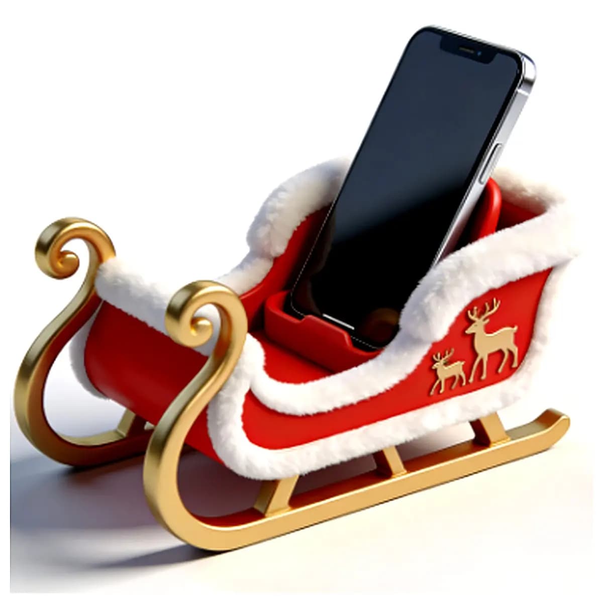 Santa s Sleigh Phone Stand Hongyuan Online Manufacturing Phone Stand Desktop Holder Mobile Accessory Christmas Gift