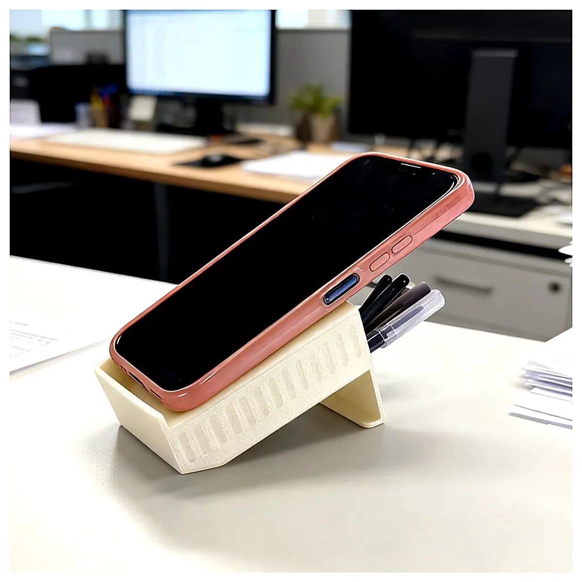 Phone Stand Holder Desktop Stand Pen Organizer Multi functional Displayable Hanging Storage Office Learning Accessory
