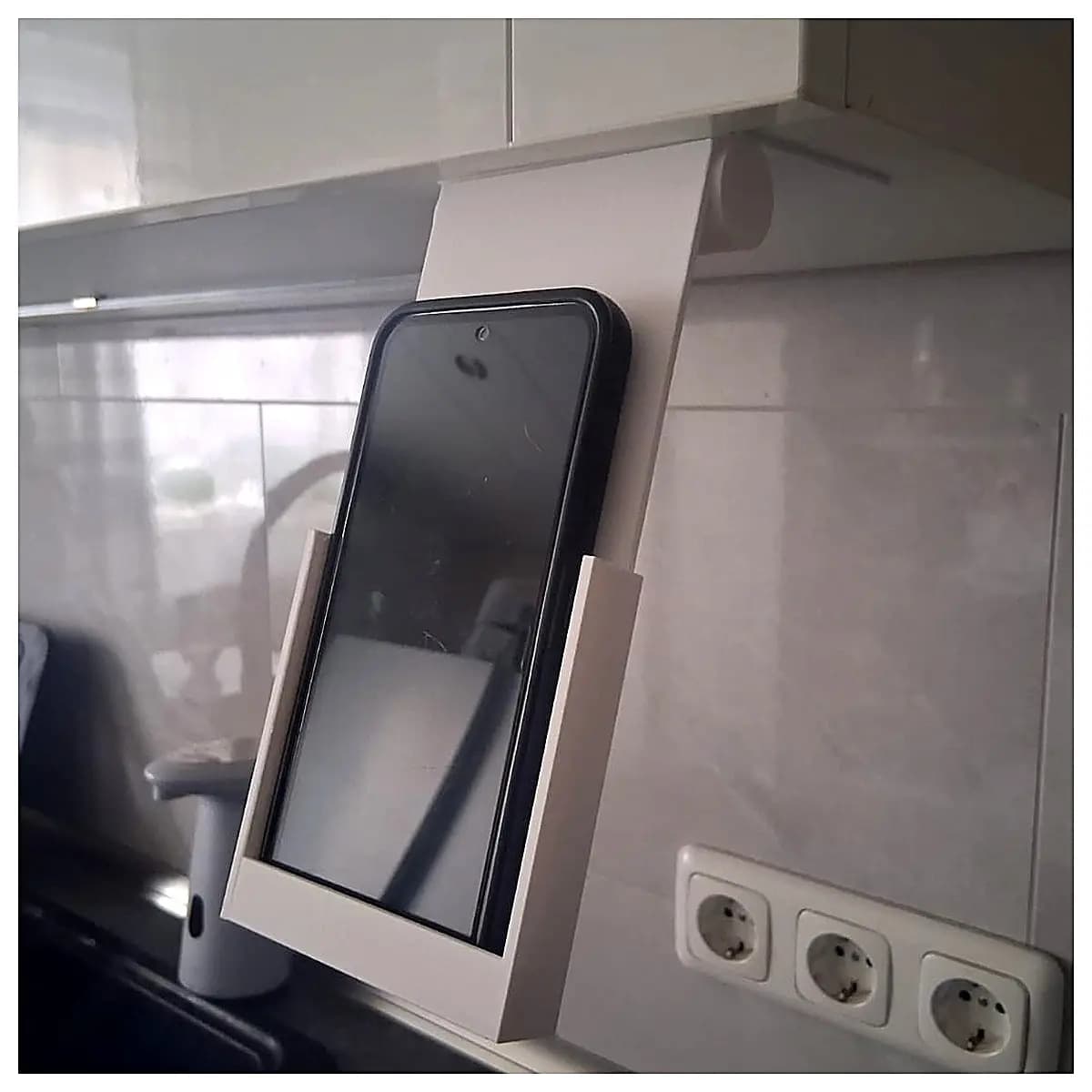 Kitchen Cabinet Shelf Phone Holder Adjustable Wall Mount Holder Cabinet Mobile Phone Support Bracket Accessory Mobile Phone Stand