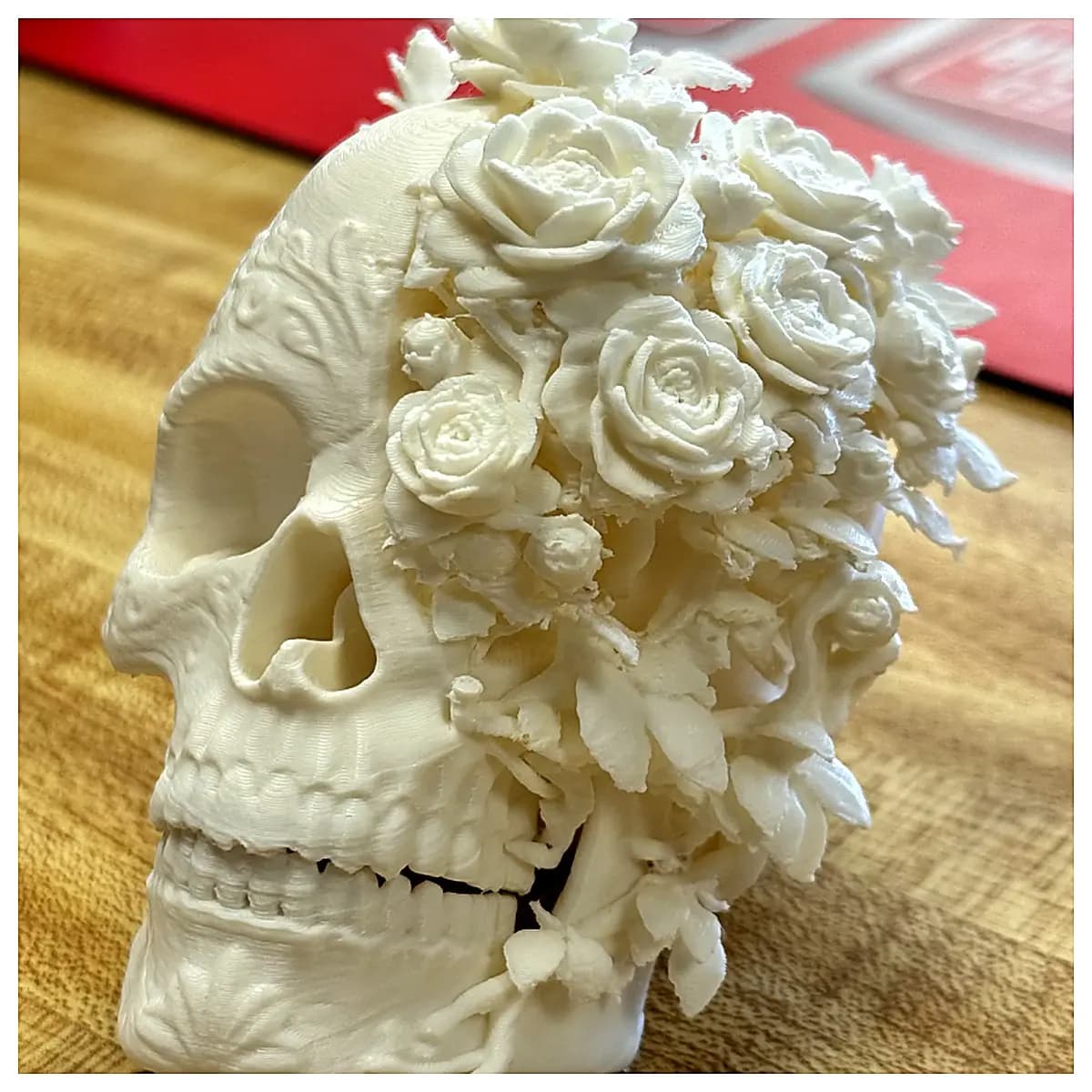Floral Requiem Skull Decor Skeleton Figurine Cemetery Landscape Scene Props Seniors Festival Decoration