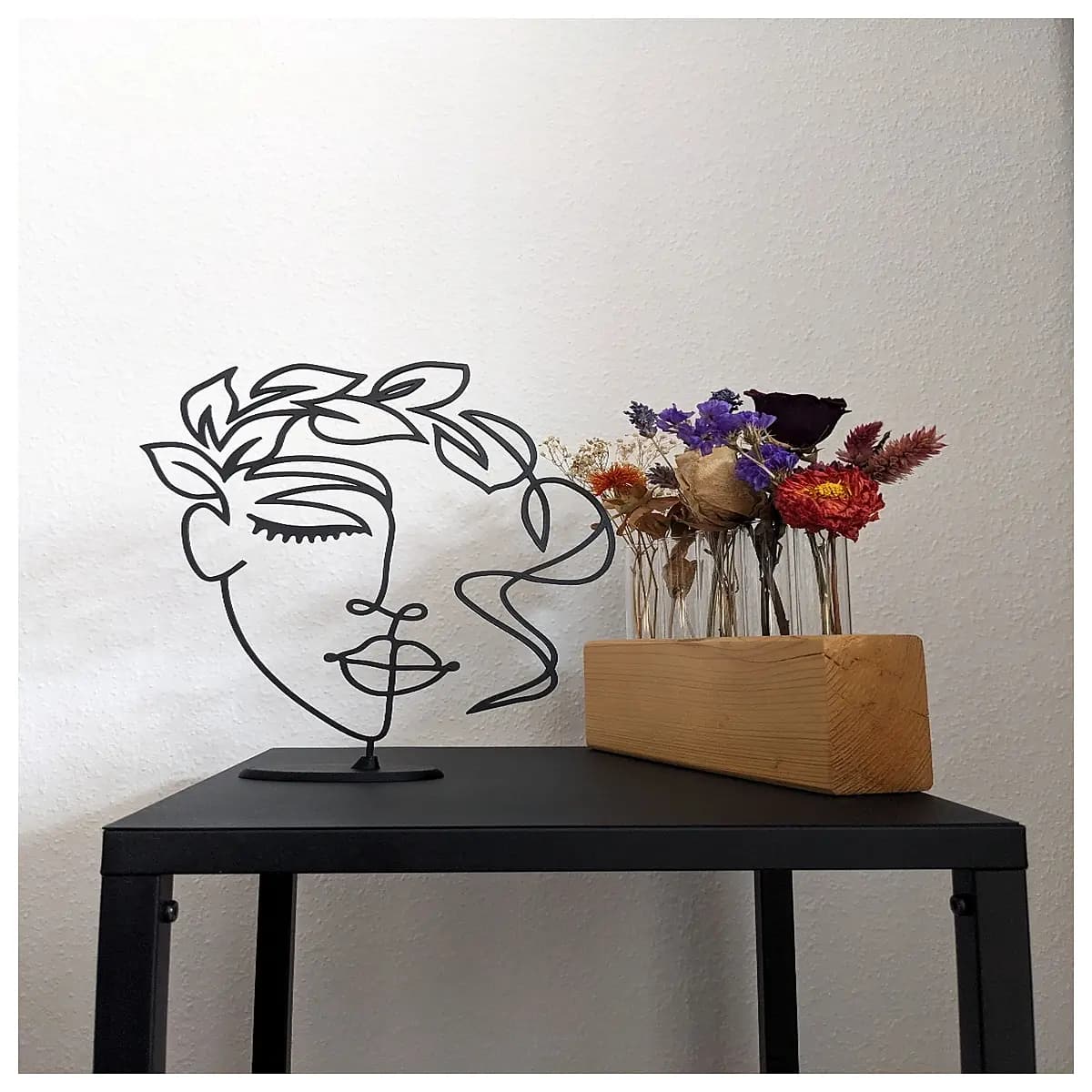 abstract floral head sculpture woman art modern home decor fantasy figurine gift