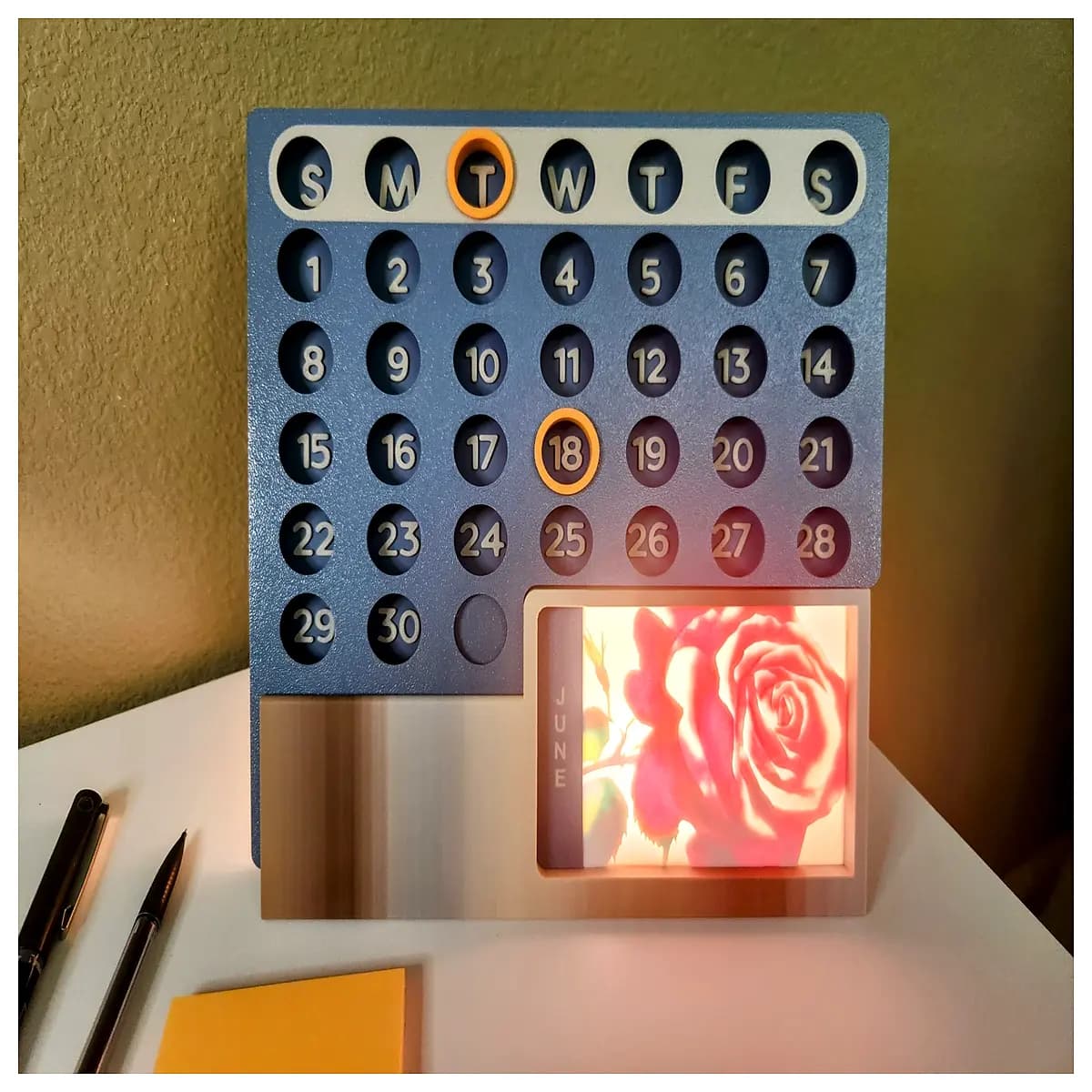 reusable smart photo calendar 2024 wall mount magnetic dry erase monthly planner family organizer digital desk accessory