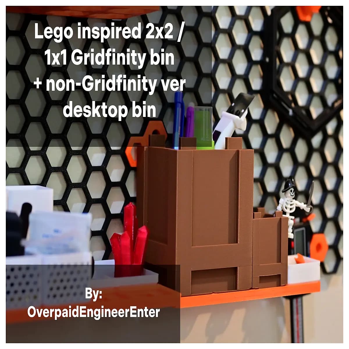 gridfinity bin organizer 2x2 1x1 magnetic storage container modular desktop tidy box