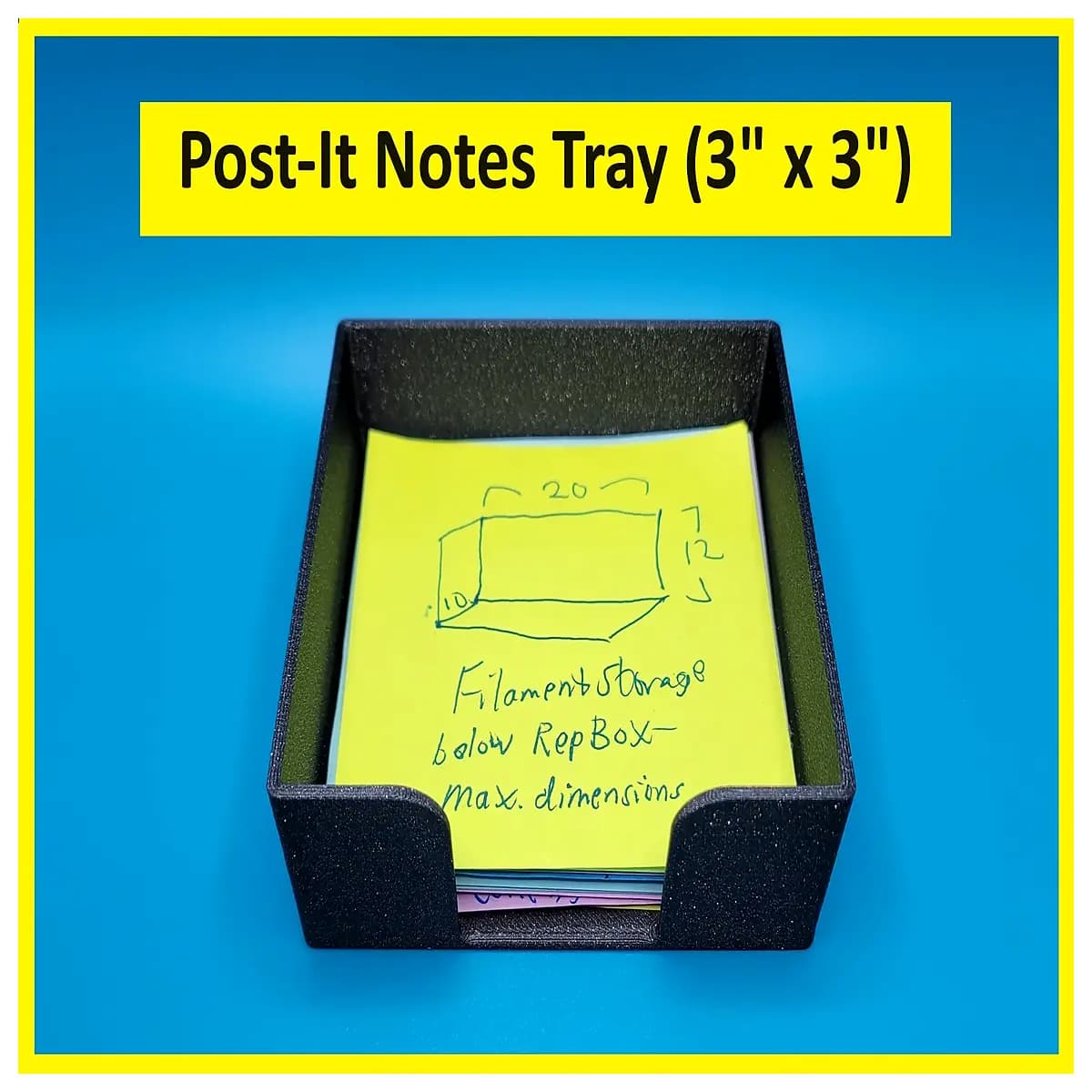 desk organizer sticky note holder small paper tray office supplies desktop storage for post it notes memo pad