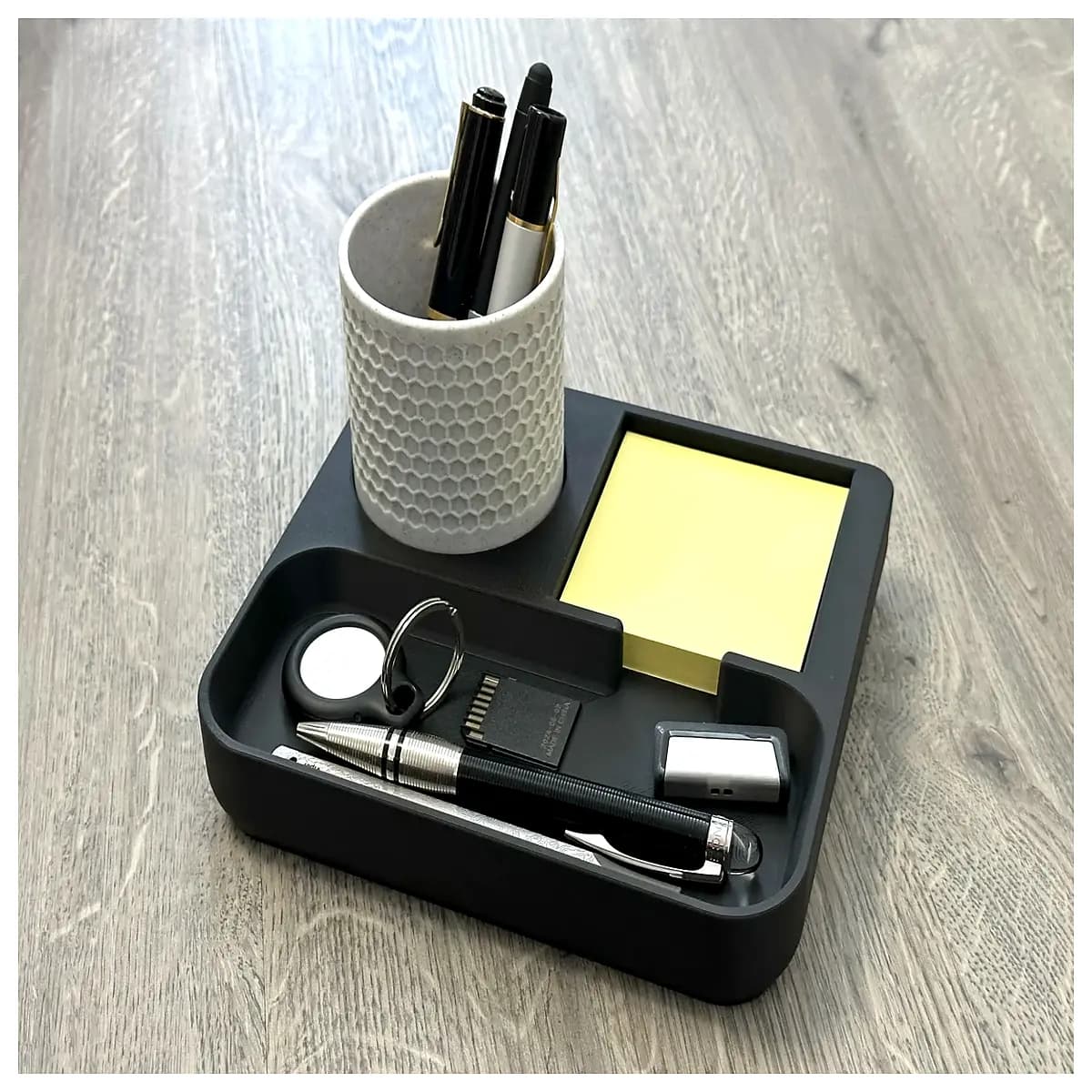 hexagonal desk organizer large capacity storage tray for office supplies pen holder desktop accessories
