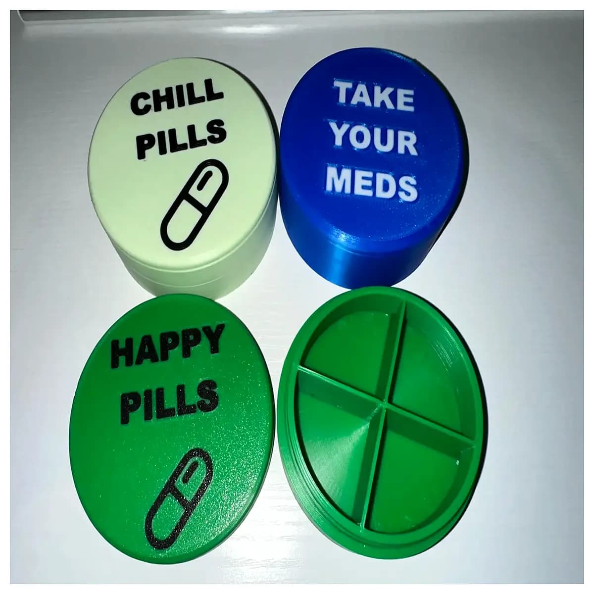 fun pill organizer box with screw lid large capacity medicine storage container for daily vitamins and supplements