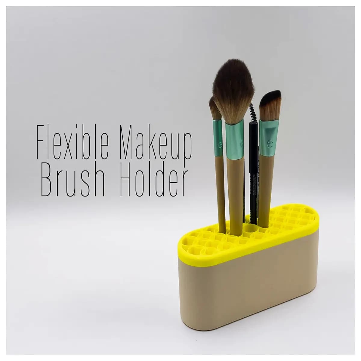 rotating makeup brush holder organizer desktop storage container for cosmetics brushes and tools