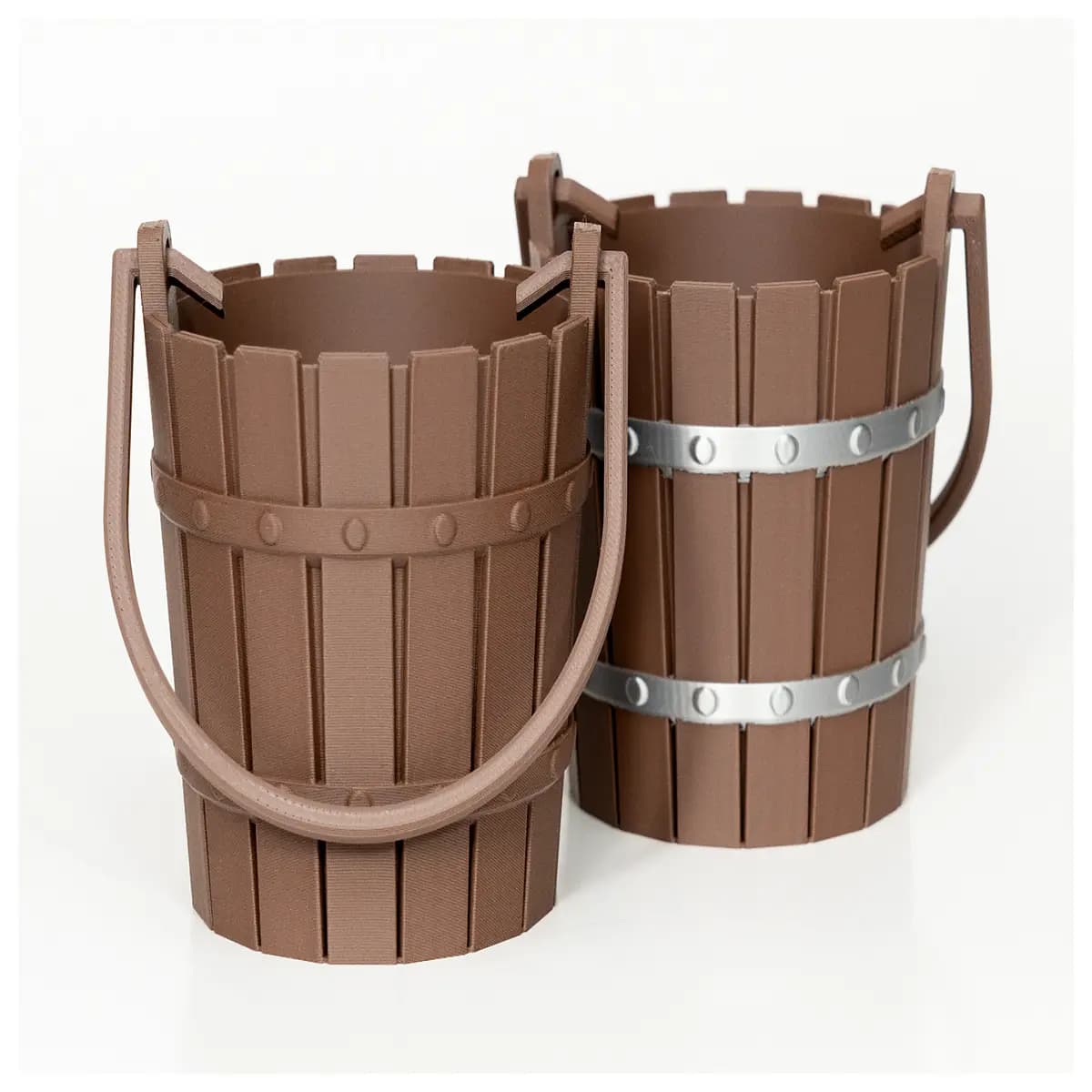 wooden bucket with handle vintage rustic farmhouse decor kitchen storage organizer large capacity water pail carrying handle