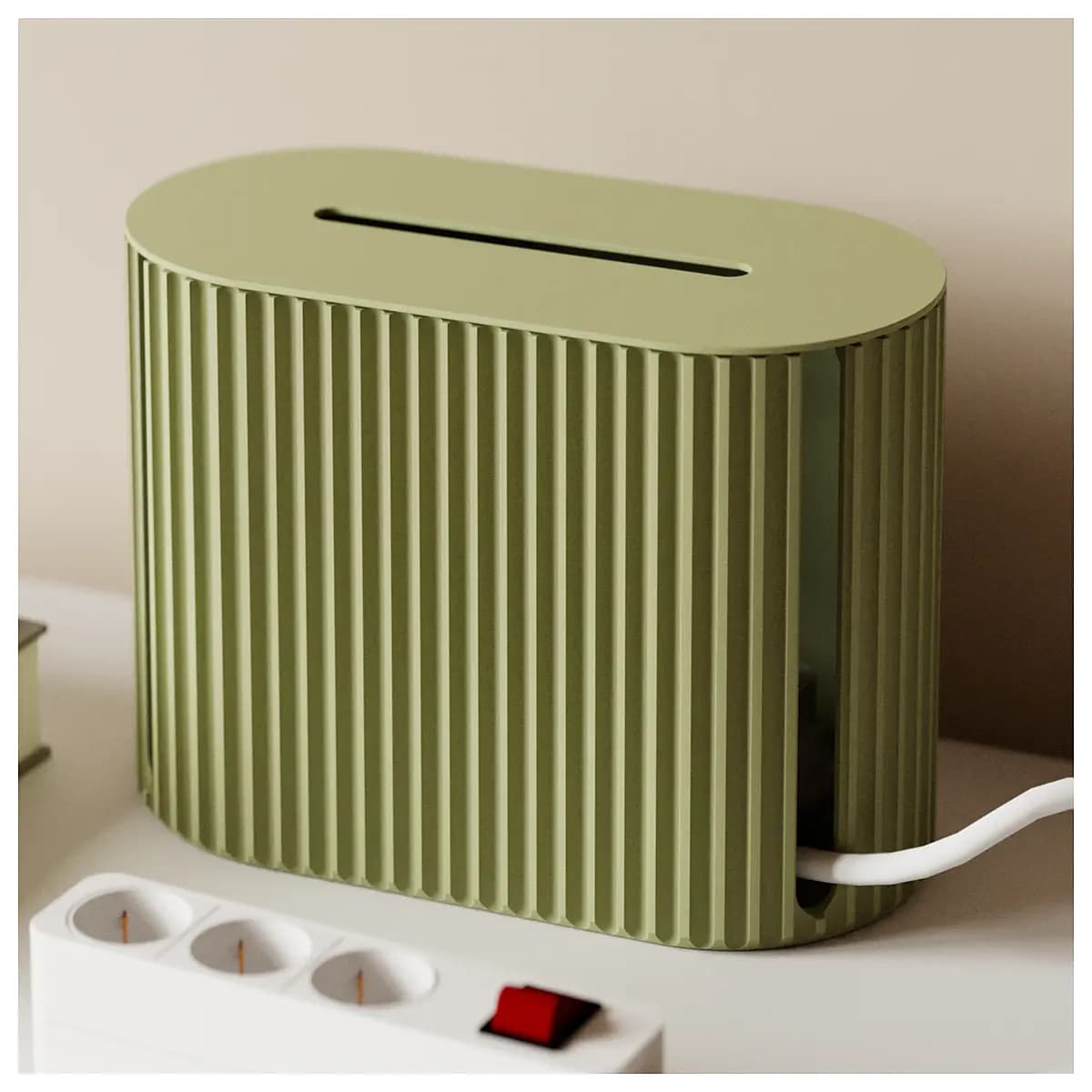 cable management box gear pattern organizer desktop wire holder cord container storage messy desk cleanup