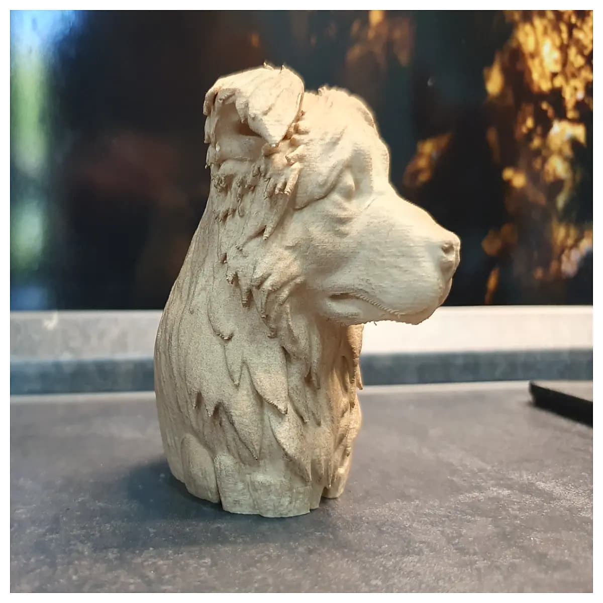 australian shepherd dog wood carving statue home decor rustic animal figurine handcrafted wood art garden ornament