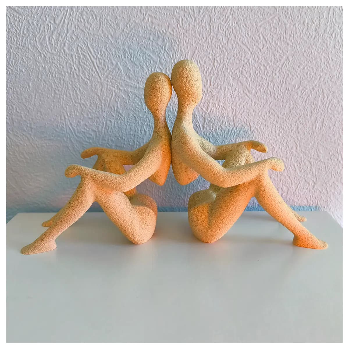 couple statue sitting back to back romantic home decor garden sculpture bronze finish anniversary lovers artistic bedroom accent piece