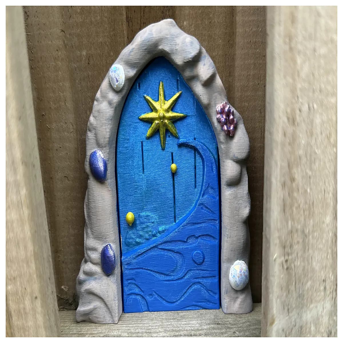 ocean fairy door garden decor whimsical fantasy entrance archway outdoor yard statue fantasy home decor