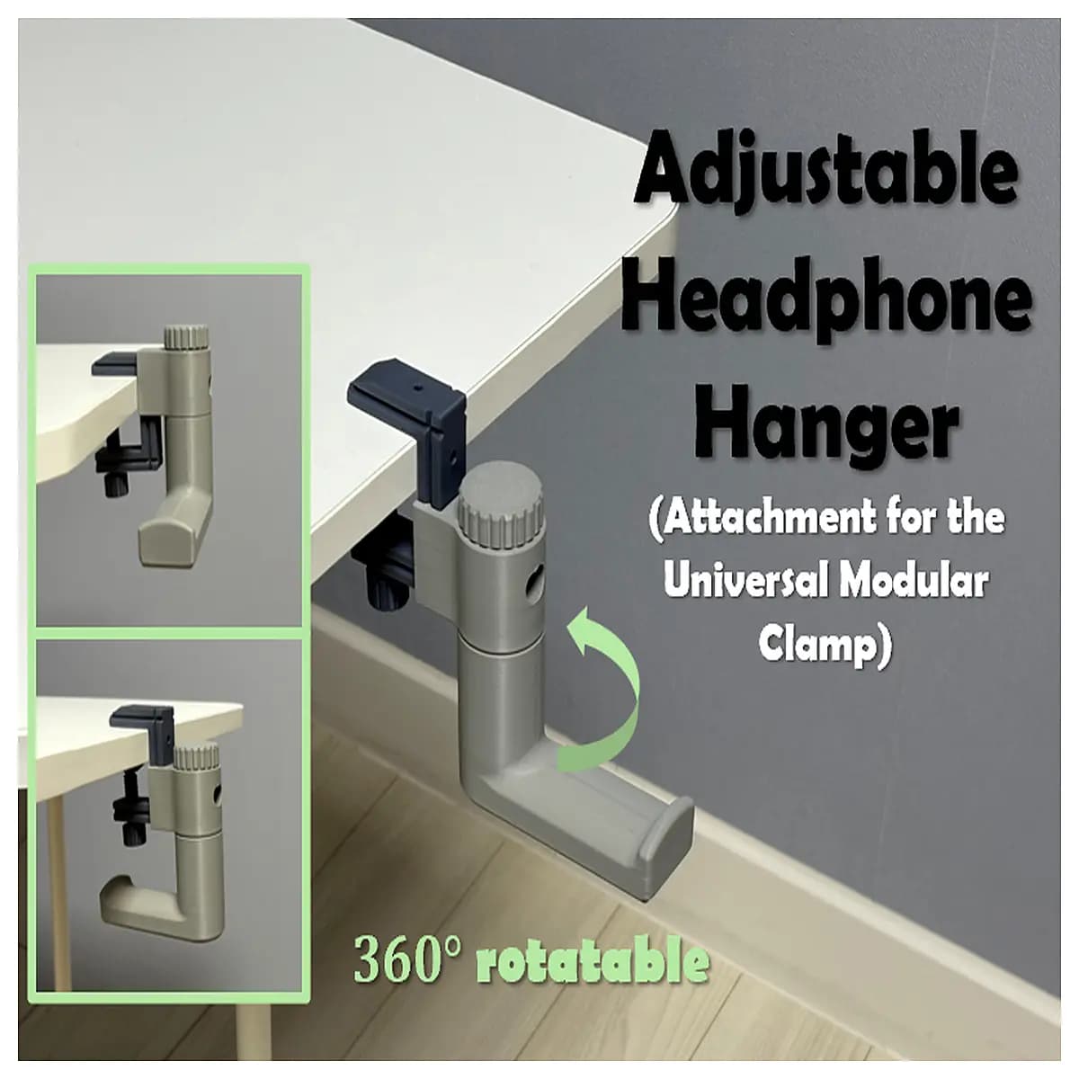 adjustable headphone desk clamp mount holder for gaming pc monitor usb charging station