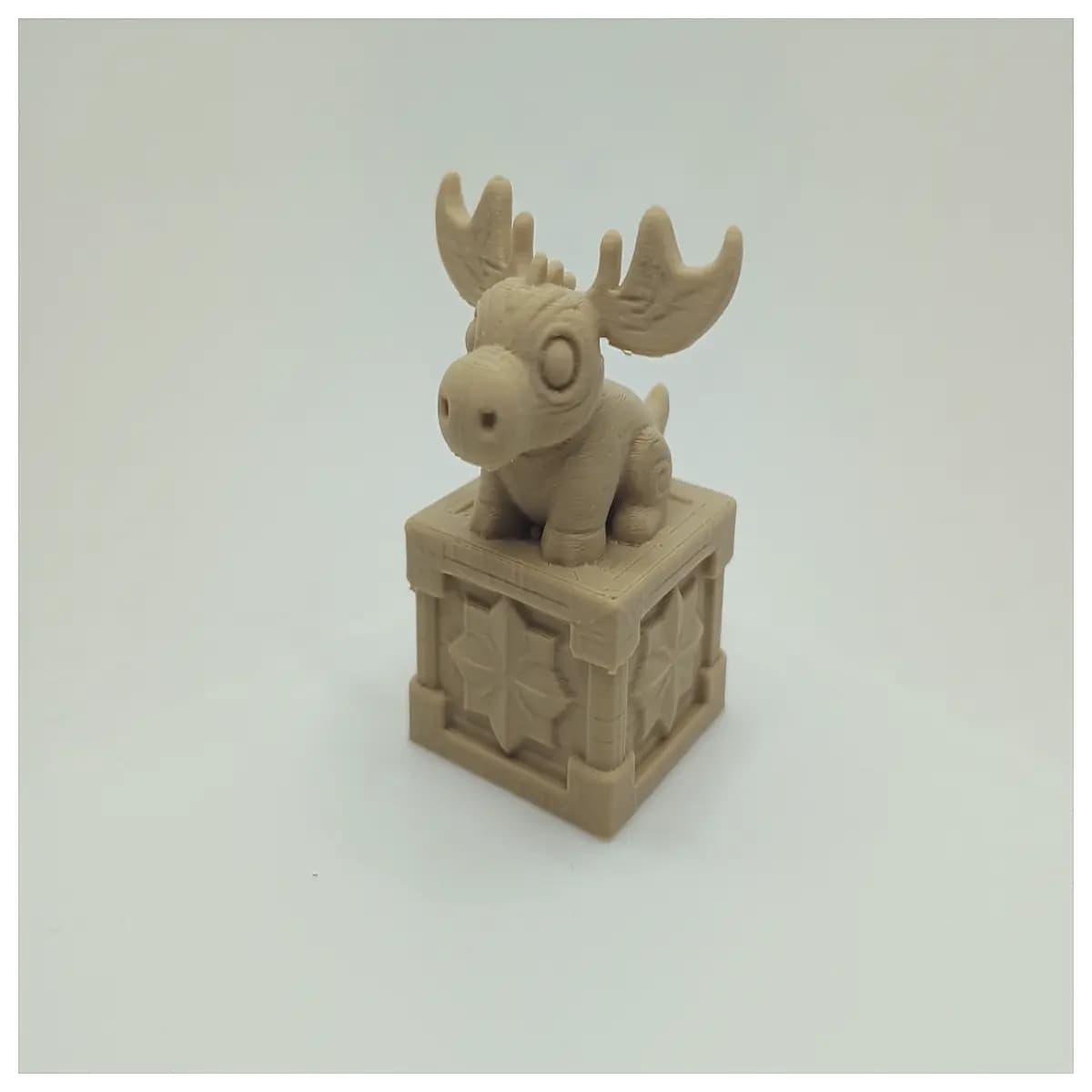 reindeer figurine on decorative base holiday home decor christmas mantel ornament rustic cabin style animal statue festive table centerpiece winter wo