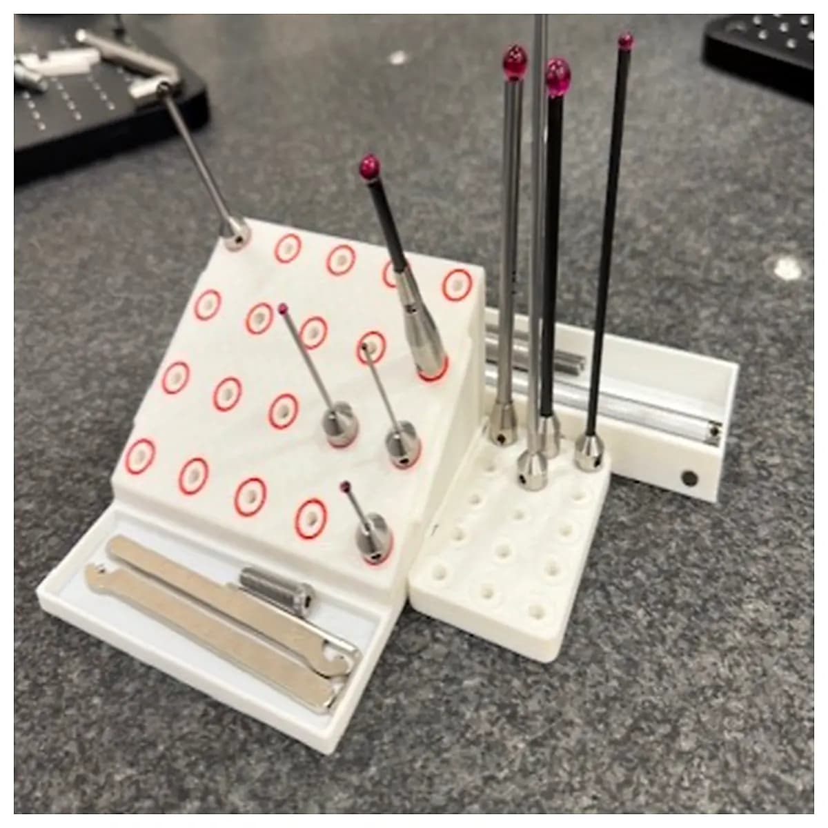 m5 cmm probe holder storage case for coordinate measuring machine accessories organization and protection