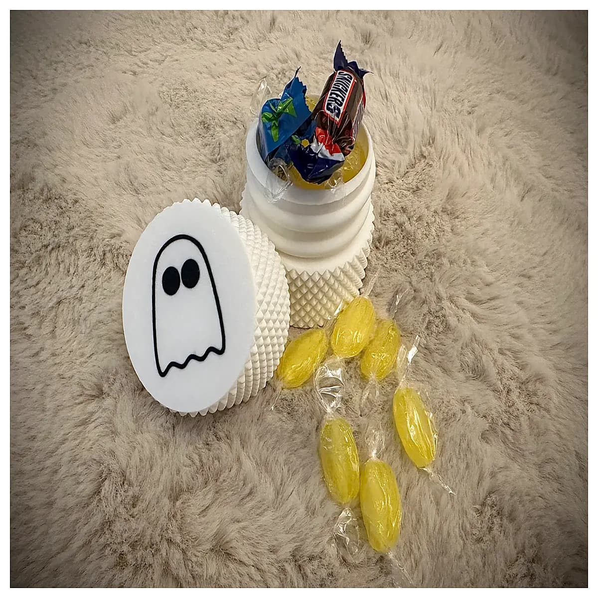 halloween candy jar with screw top lid plastic storage container for treats party favors bulk sweets organization