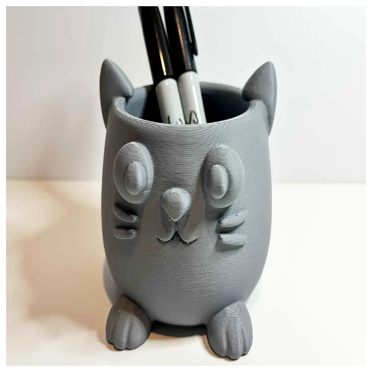 cute cat desk organizer pen holder cartoon animal stationery storage box office supplies kids