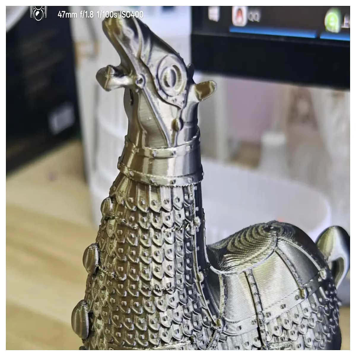 bronze armored war horse statue ancient chinese military cavalry figurine collectible home decor office desk ornament historical artifact