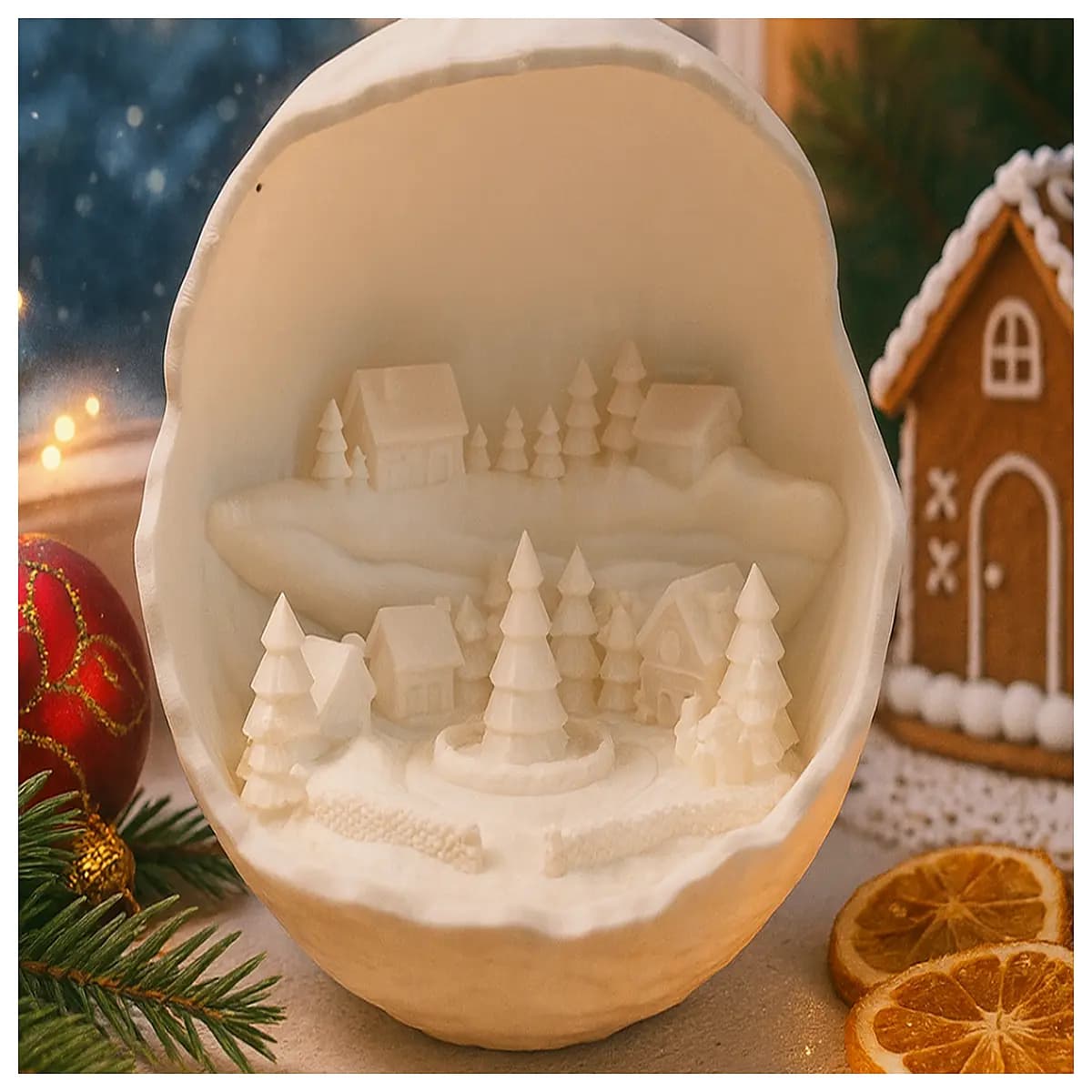 winter snow globe christmas decor holiday table centerpiece festive snow scene for home office desk