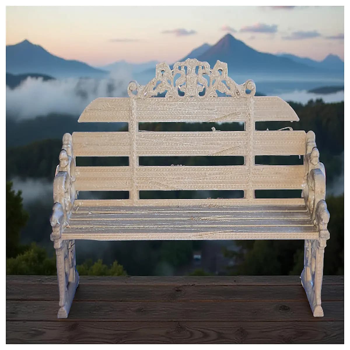 miniature park bench diy wooden assembly craft hobby miniature furniture scenery decoration