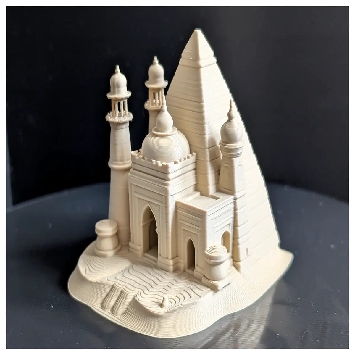 miniature desert set ancient egyptian architecture sandstone landscape diorama tabletop decor educational science museum collectible h