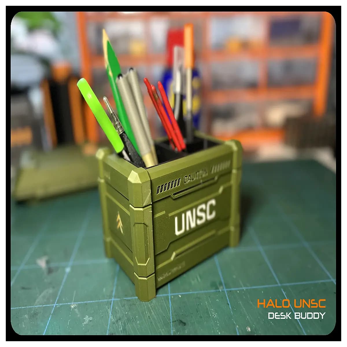 unsc spartan desk companion figure collectible gaming room decor sci fi statue for pc setup