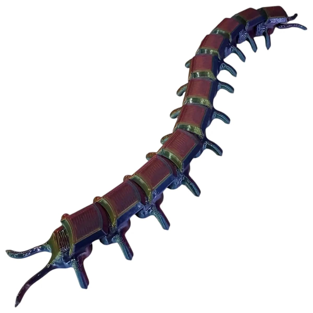 articulated geometric centipede print flexible segment toy resin fdm printable design