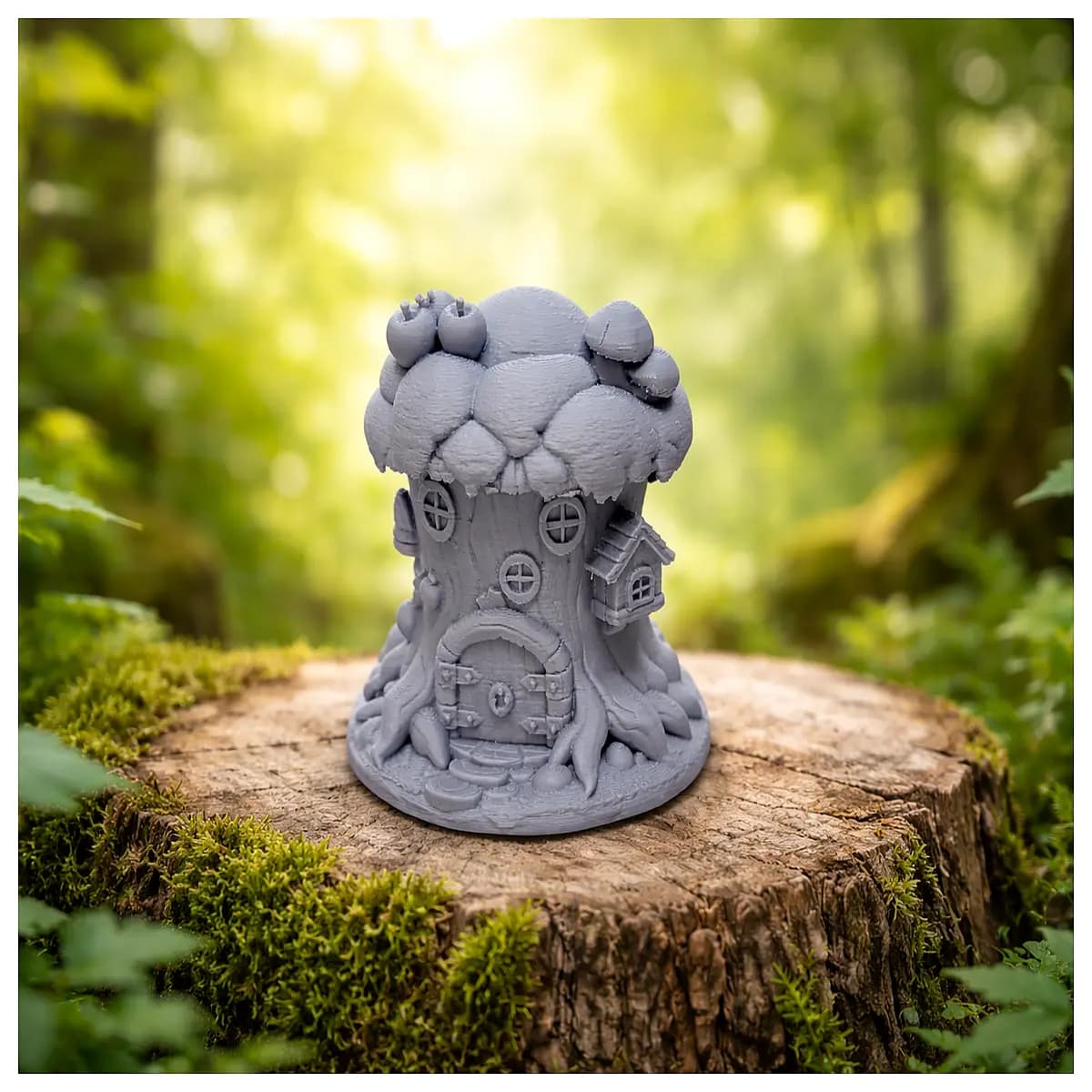 miniature fairy garden supplies tiny tree stump planter woodland gnome decor succulent base mossy stump pot rustic nature craft